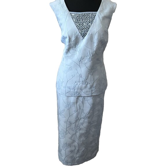 Champagne Italy Women Bead Embellished 3 Pcs Jacket & Skirt Shell Suit Sz‎ 14 - Picture 6 of 11